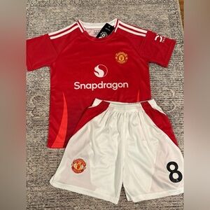 Bruno Fernandes 8 Manu Kids Soccer Jersey Set Todder & Youth Sizes